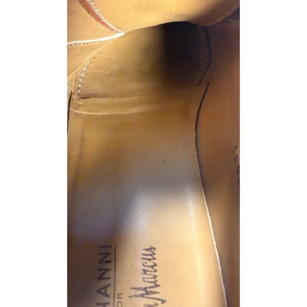 Magnanni 11.5 M Cognac Brown Cap Toe Oxford Dress Shoes Leather Made Spain